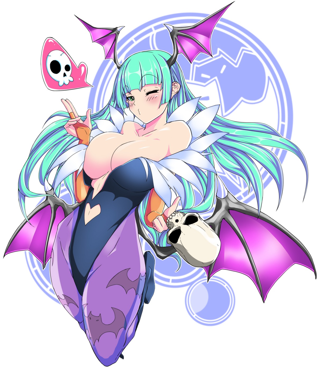 dark_stalkers leotard morrigan_aensland pantyhose tagme wings