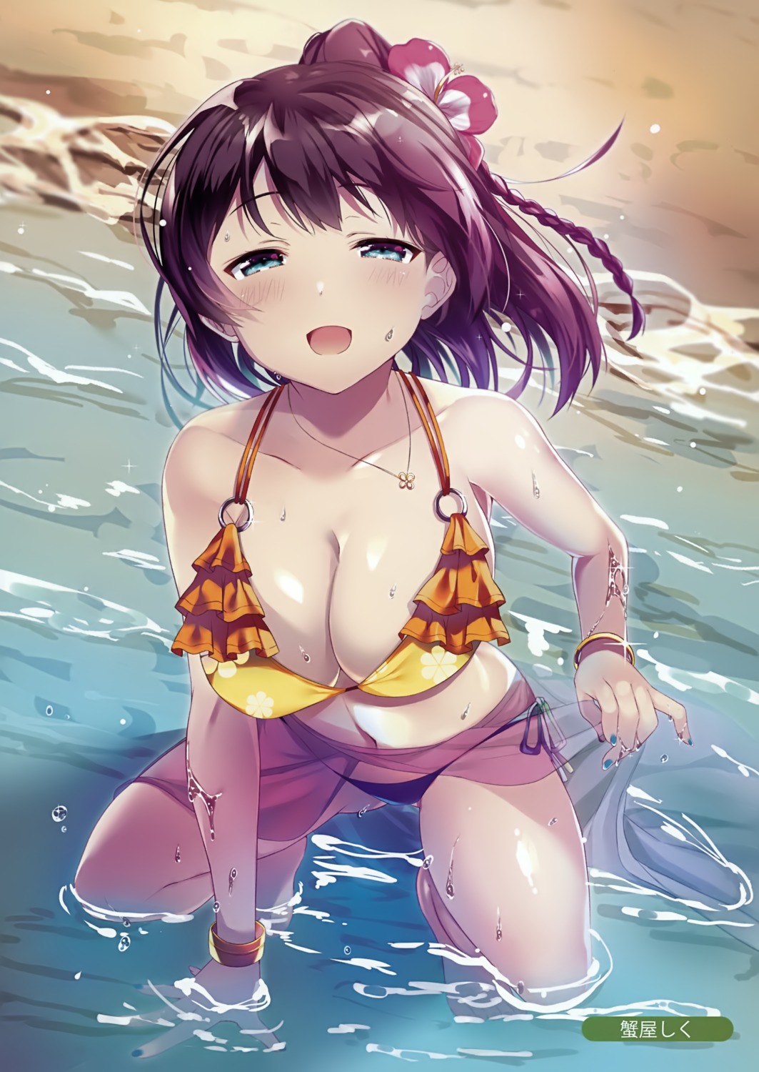 bikini cleavage kaniya_shiku see_through swimsuits wet