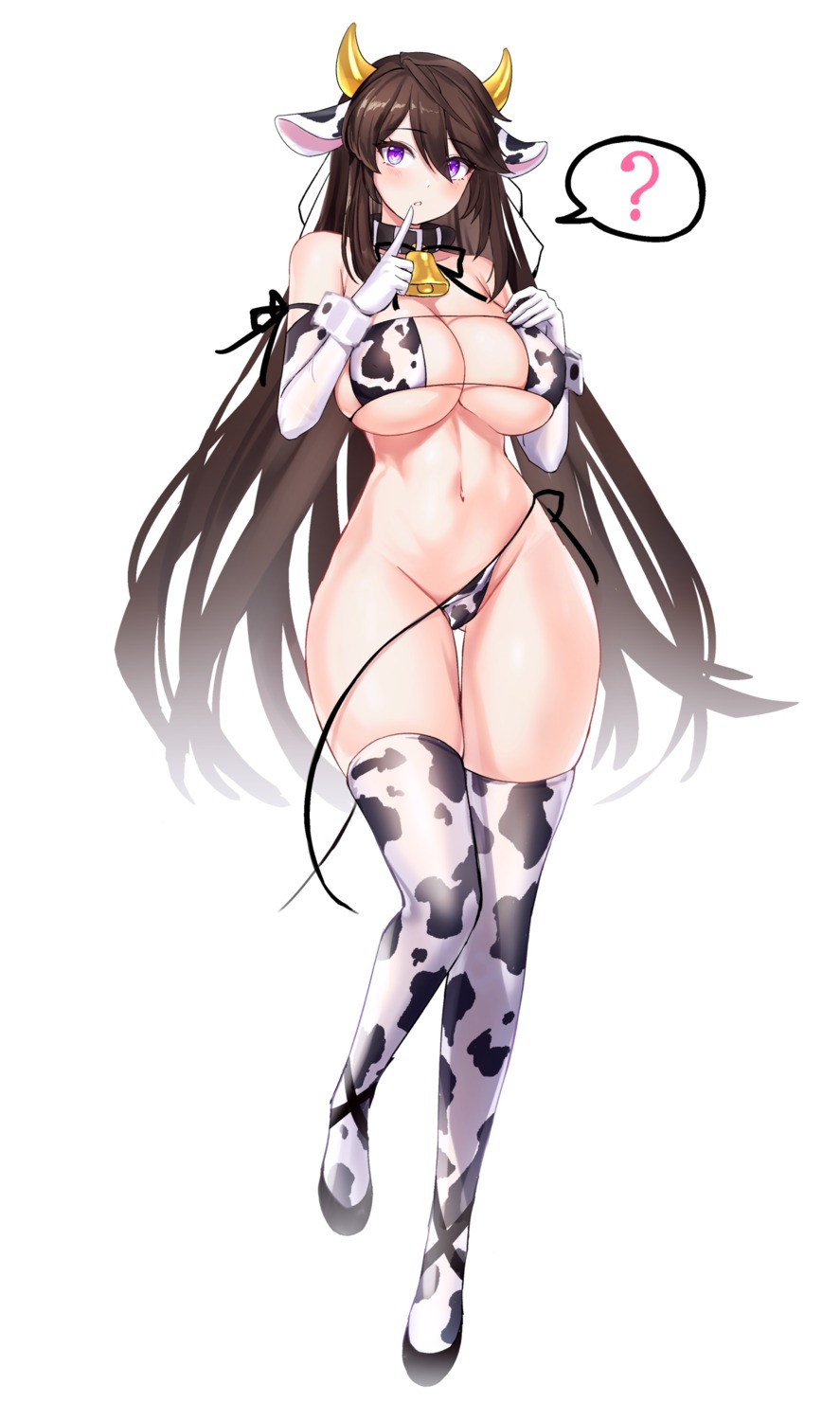 animal_ears bikini bindong horns panty_pull swimsuits thighhighs wardrobe_malfunction