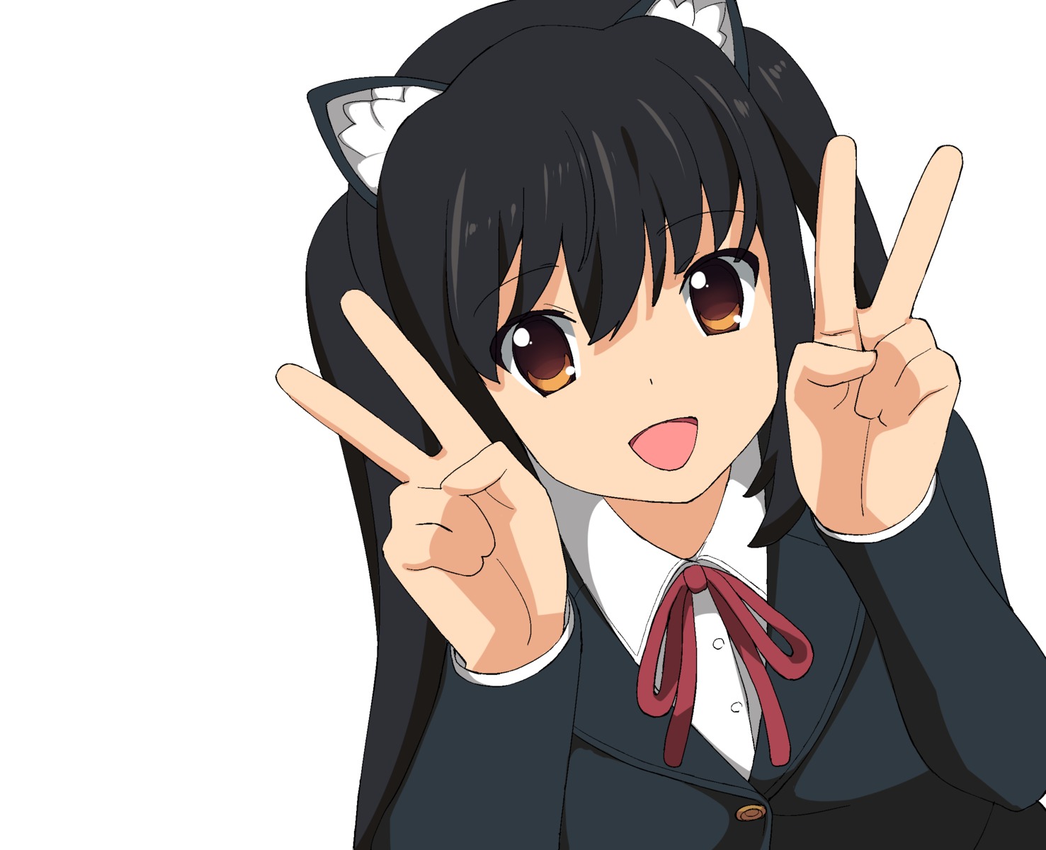 a1 animal_ears initial-g k-on! nakano_azusa seifuku