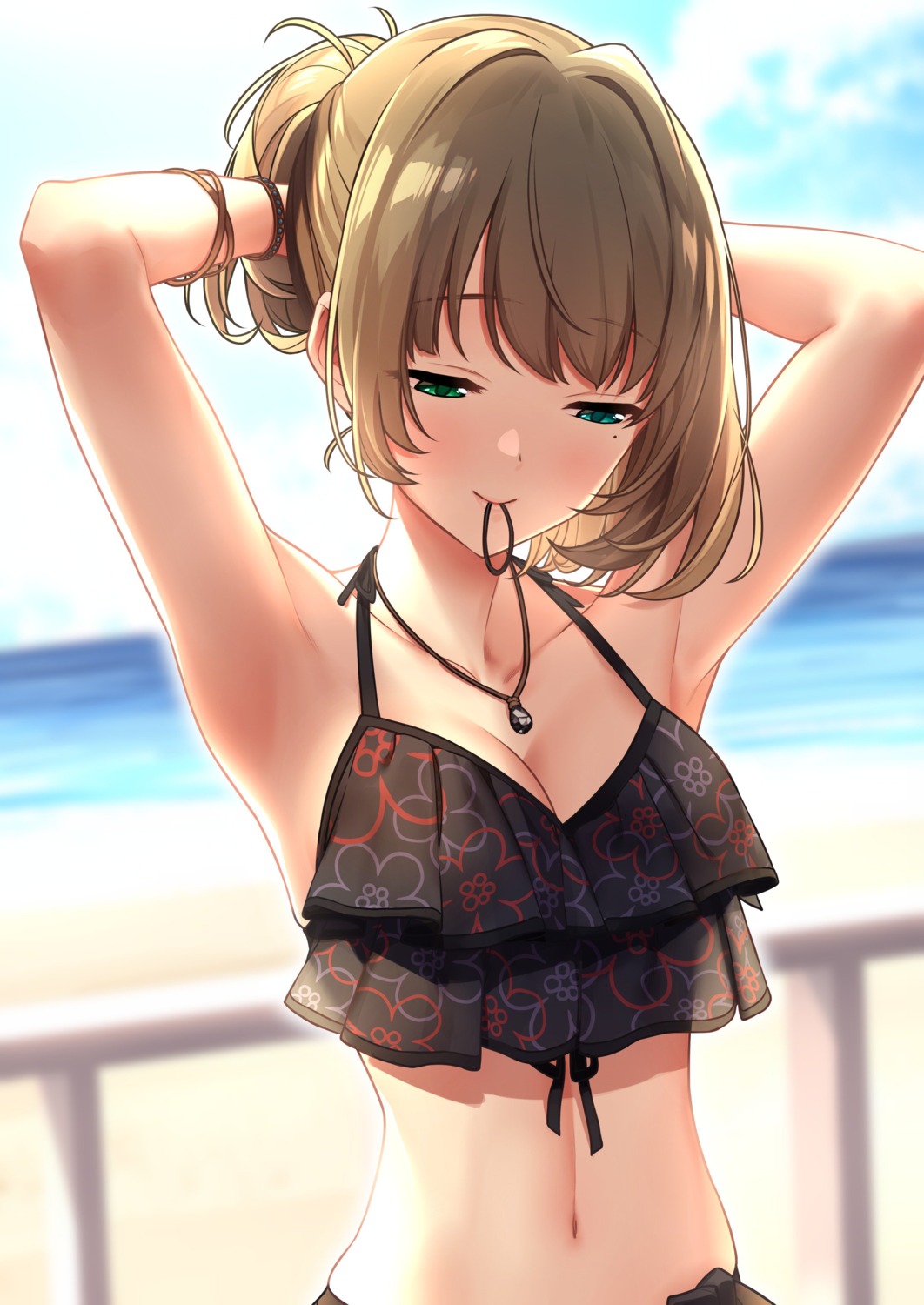 baffu bikini cleavage heterochromia swimsuits takagaki_kaede the_idolm@ster the_idolm@ster_cinderella_girls