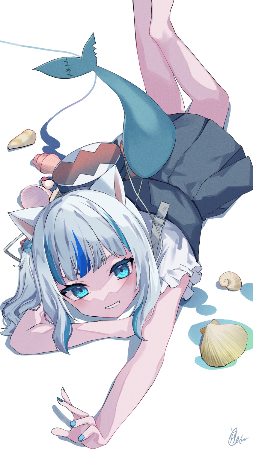 animal_ears ass esu_3101 gawr_gura hololive hololive_english nekomimi tail