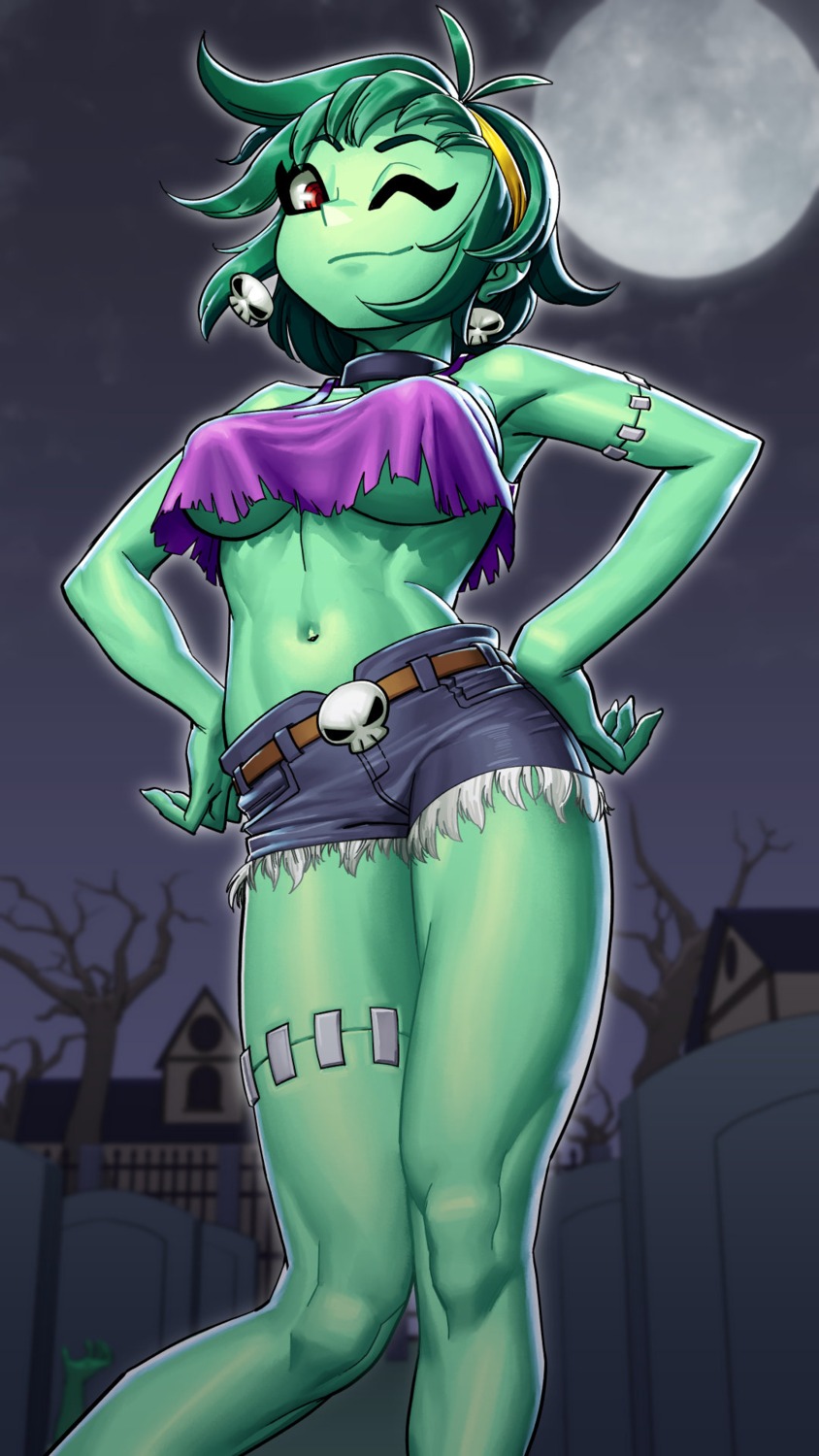 monster_girl no_bra rottytops shantae tagme torn_clothes underboob