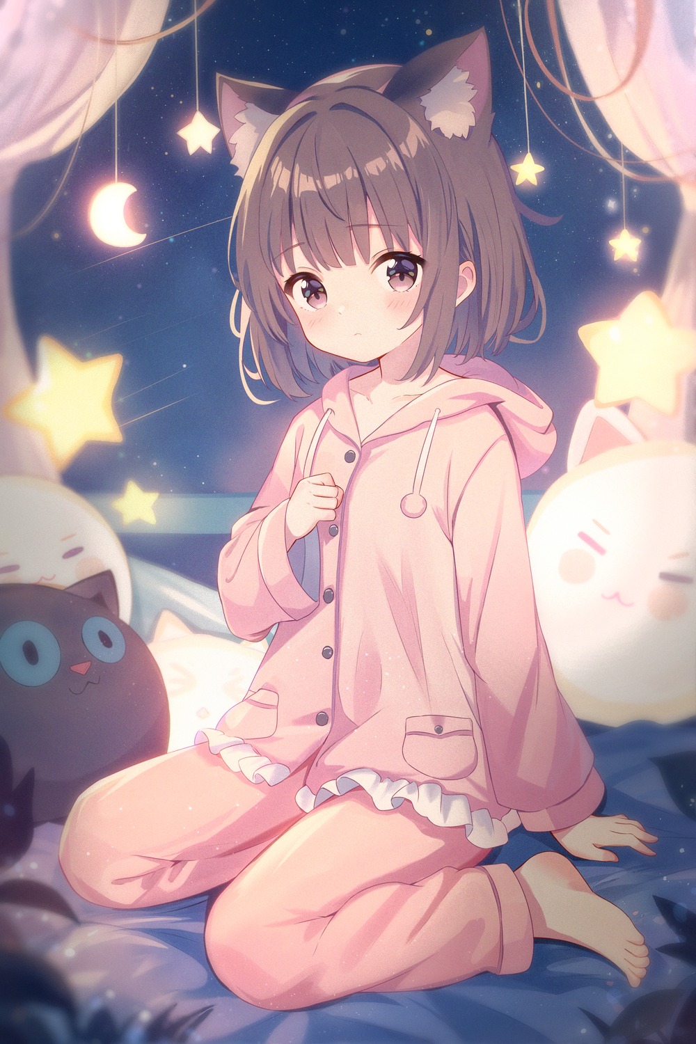 animal_ears kinoshita_ringo_(ryve5758) nekomimi pajama