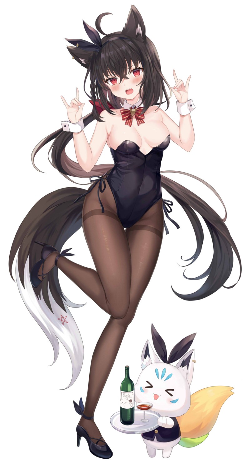 animal_ears bunny_girl heels hololive hololive_gamers kitsune kurokami_fubuki no_bra pantyhose retsuto tail