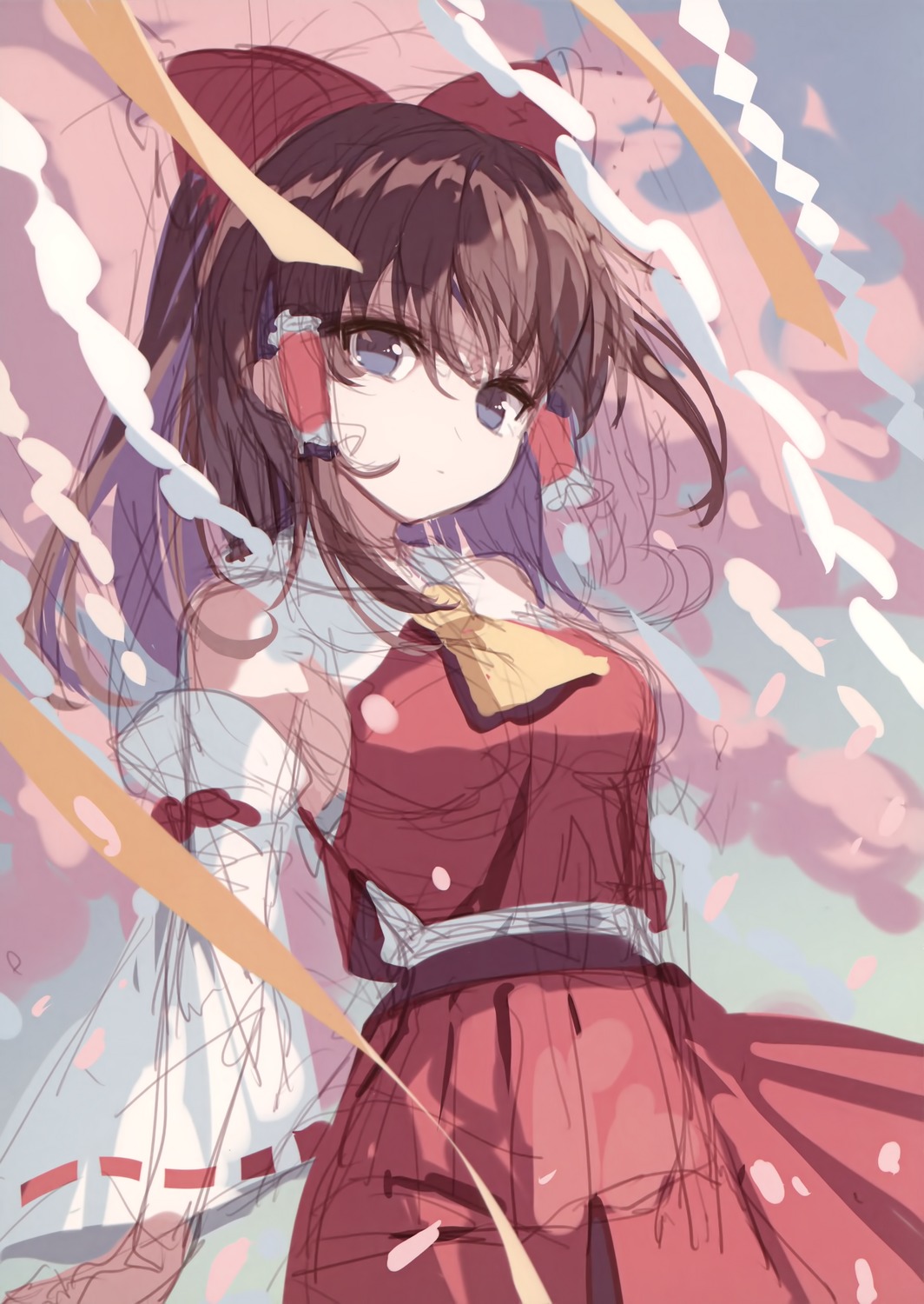 hakurei_reimu miko polaris_cider sketch touhou yusano