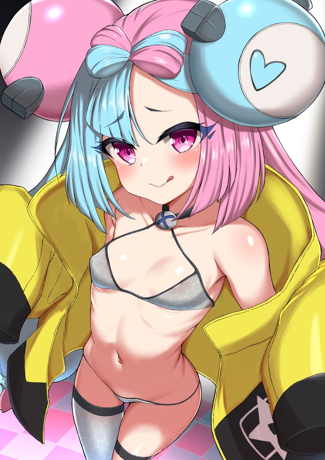 bikini coyomin garter nanjamo open_shirt pokemon pokemon_sv swimsuits thighhighs