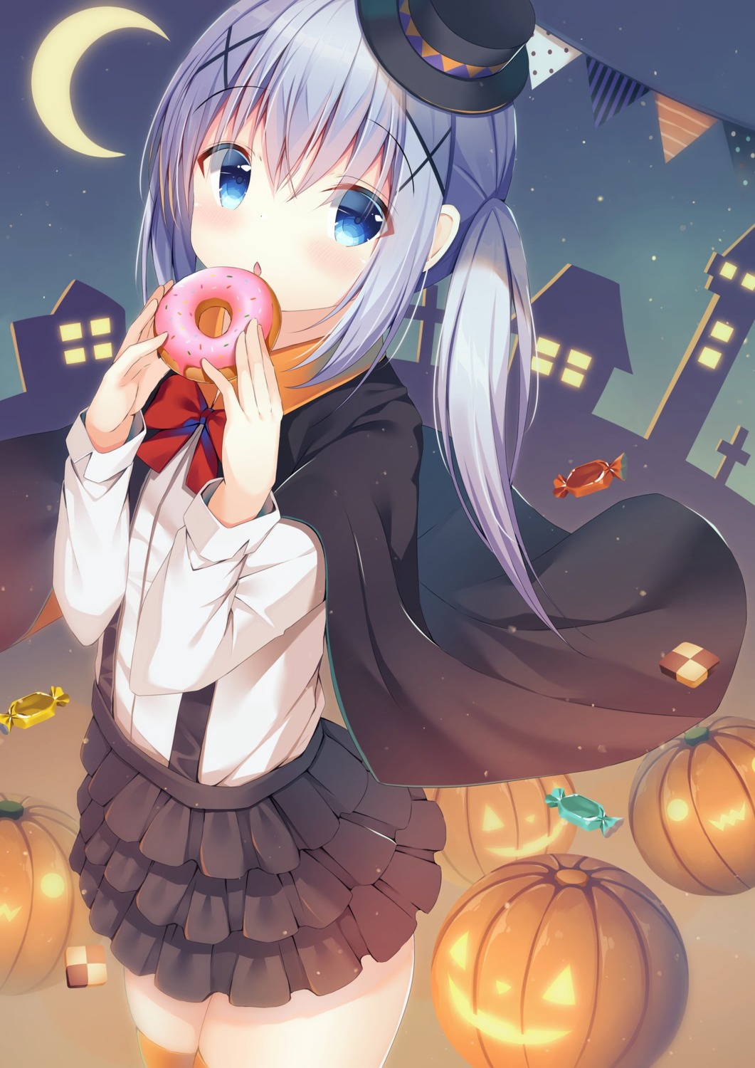 gochuumon_wa_usagi_desu_ka? halloween kafuu_chino pizzzica thighhighs