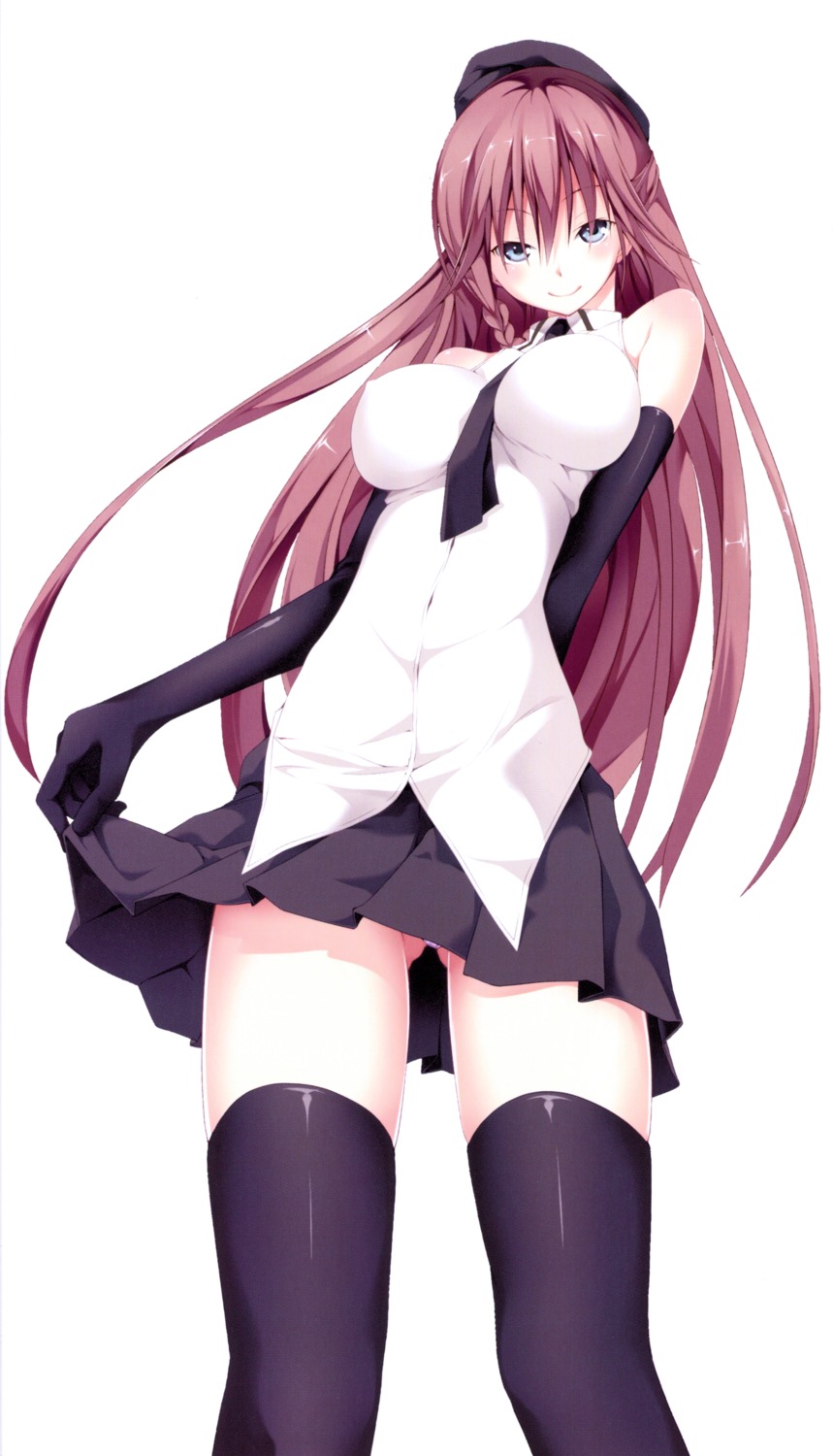 asami_lilith nao_akinari pantsu screening skirt_lift thighhighs trinity_seven