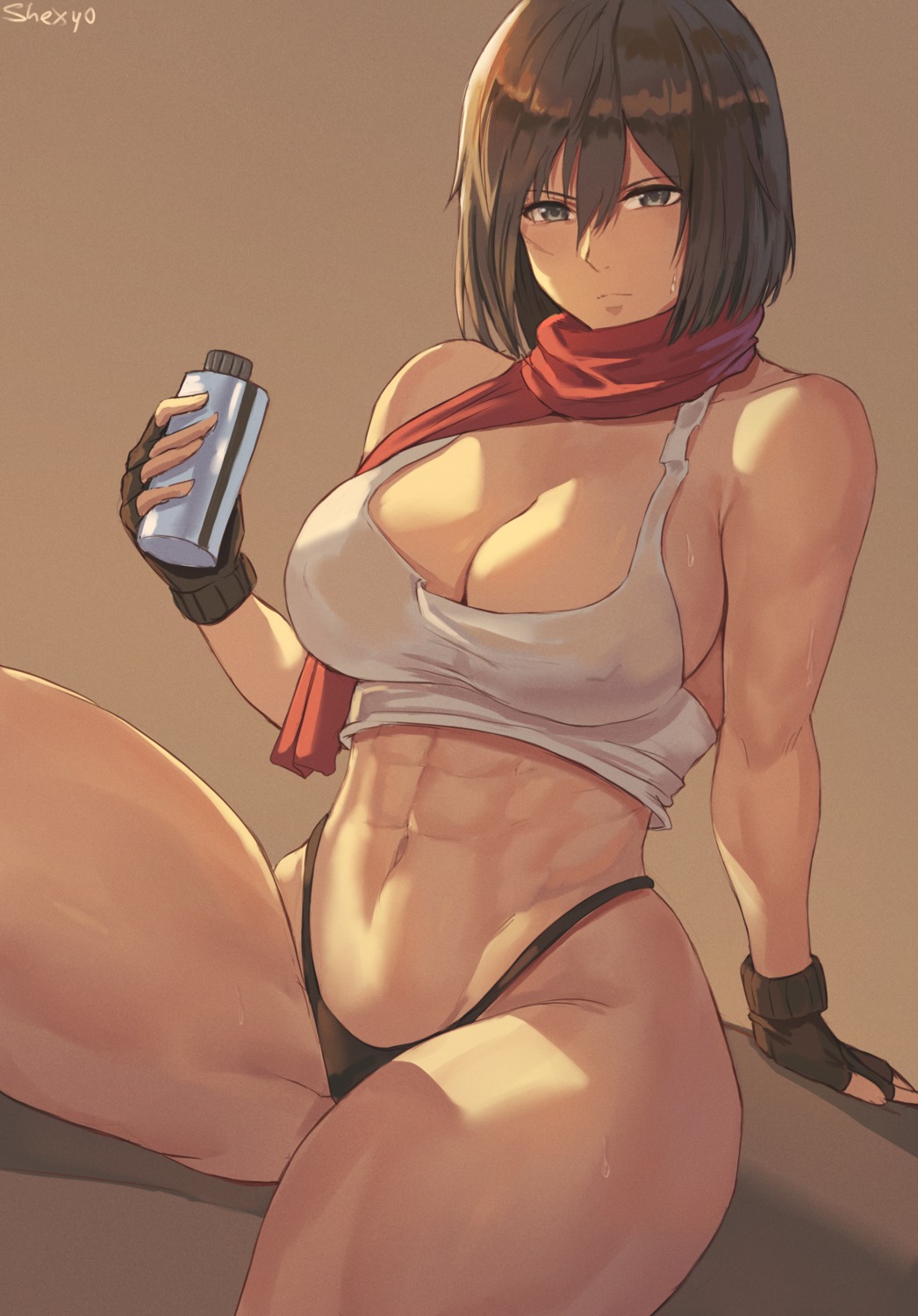 erect_nipples mikasa_ackerman no_bra pantsu see_through shexyo shingeki_no_kyojin