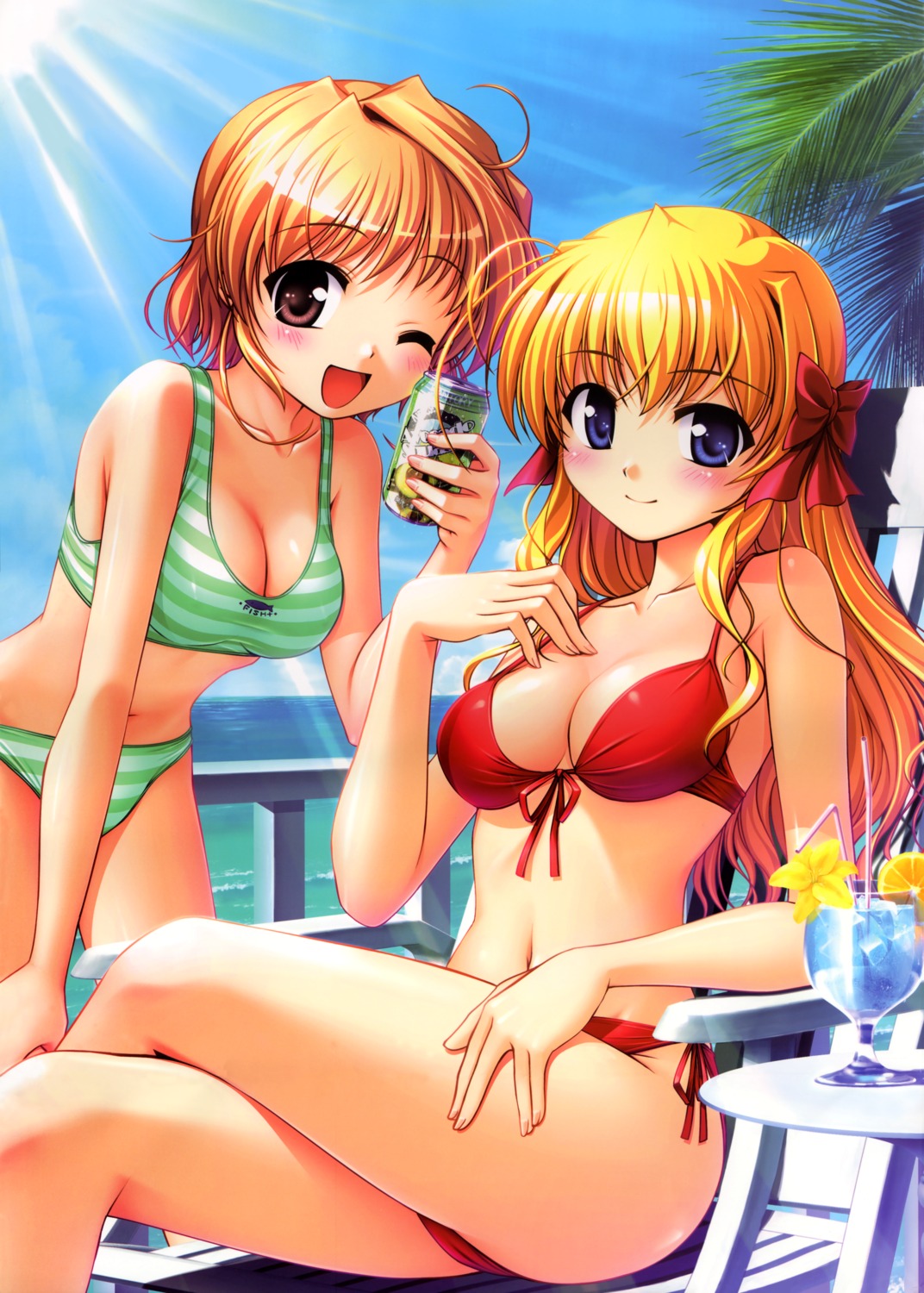 august bekkankou bikini cameltoe cleavage fortune_arterial sendou_erika swimsuits yuuki_kanade