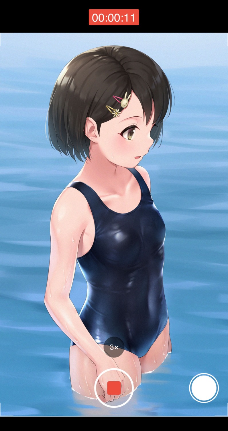 loli sasaki_chie school_swimsuit swimsuits the_idolm@ster the_idolm@ster_cinderella_girls tsunenorip wet