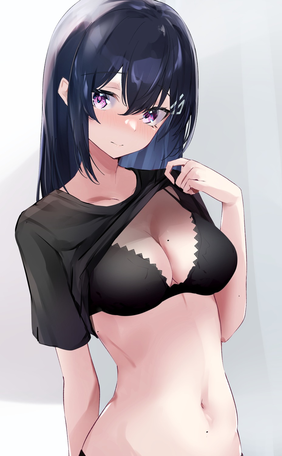 bra cleavage nanashinayuzu_mochi shirt_lift