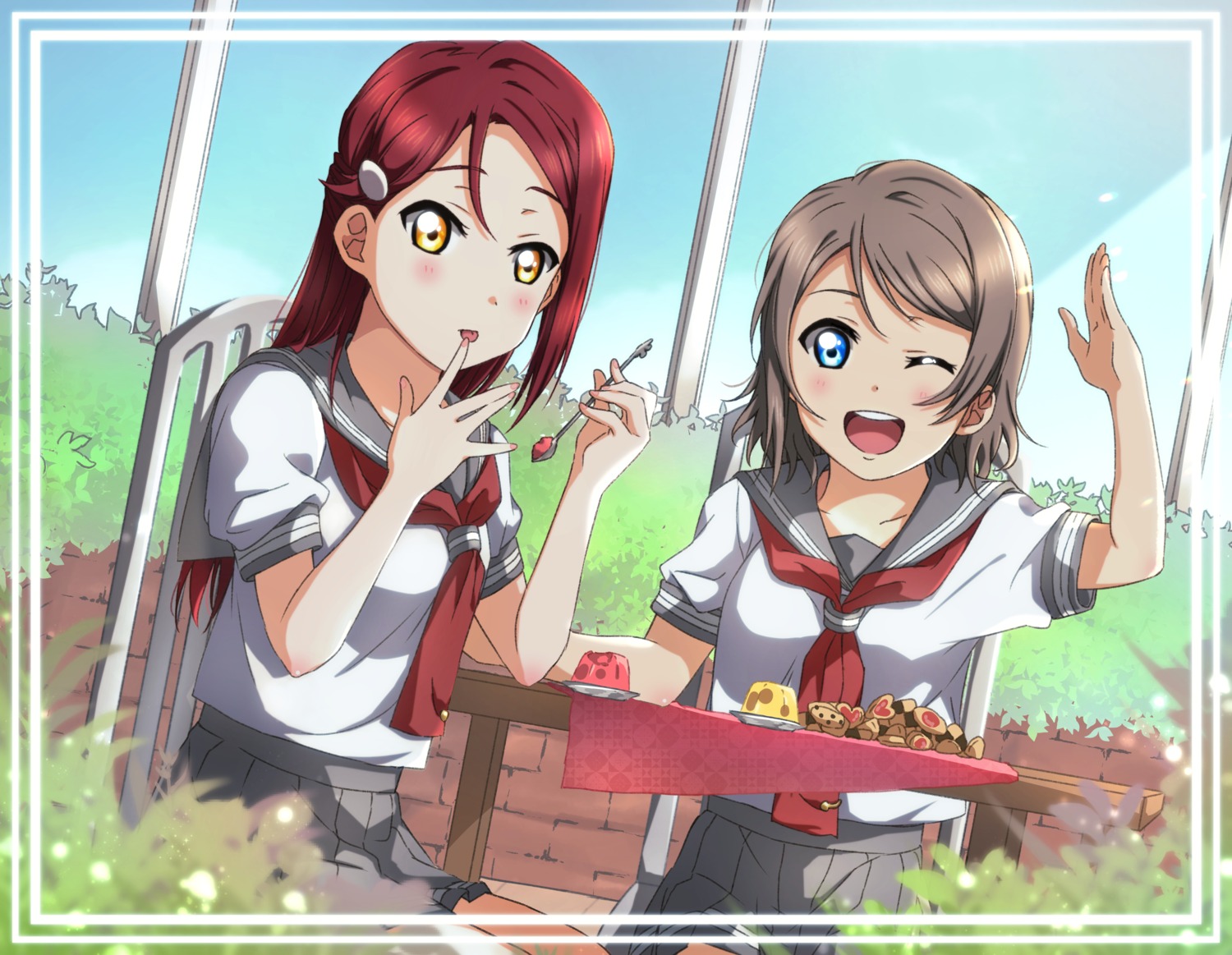 love_live!_sunshine!! sakurauchi_riko seifuku watanabe_you yuchi_(salmon-1000)