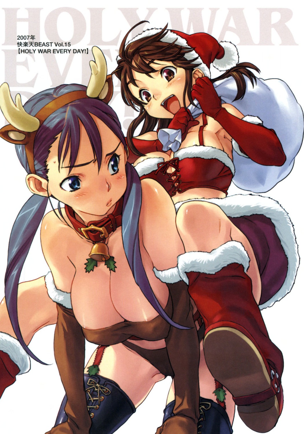 christmas cleavage sameda_koban screening thighhighs