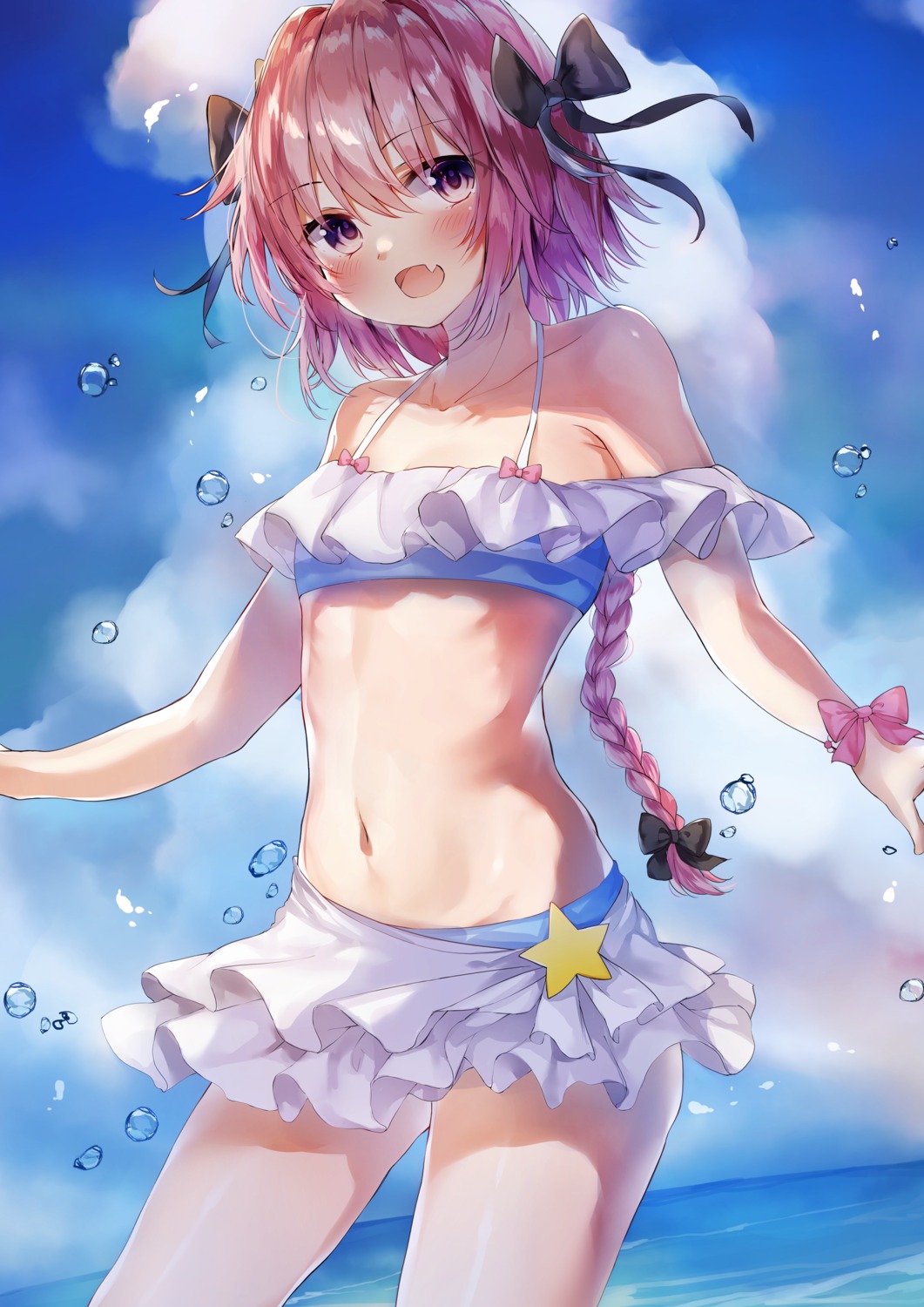 astolfo_(fate) bikini fate/grand_order mochi_nabe swimsuits trap