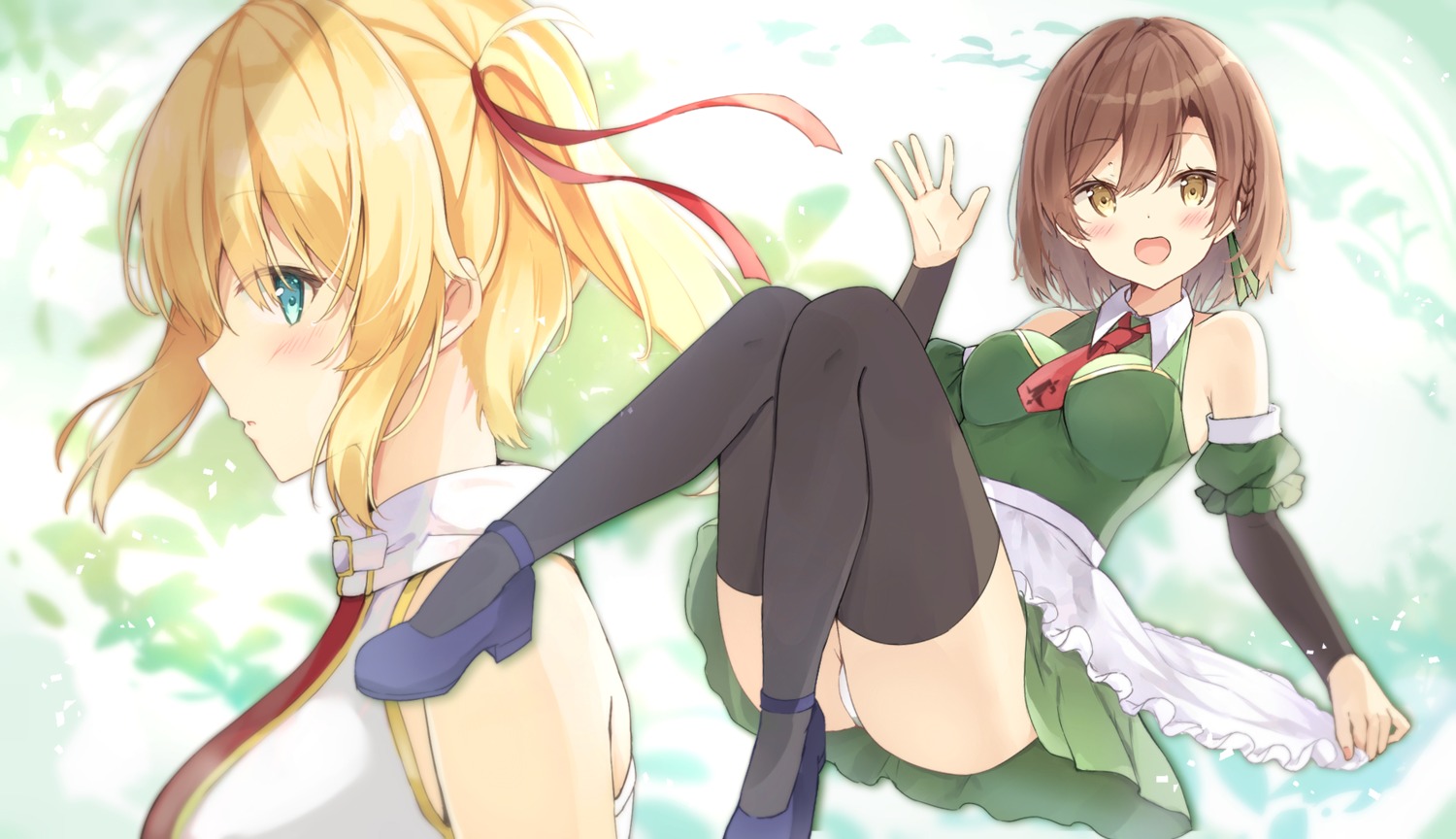 emma_brightness lola_metrose ore_dake_haireru_kakushi_dungeon pantsu saeki_sola skirt_lift thighhighs thong