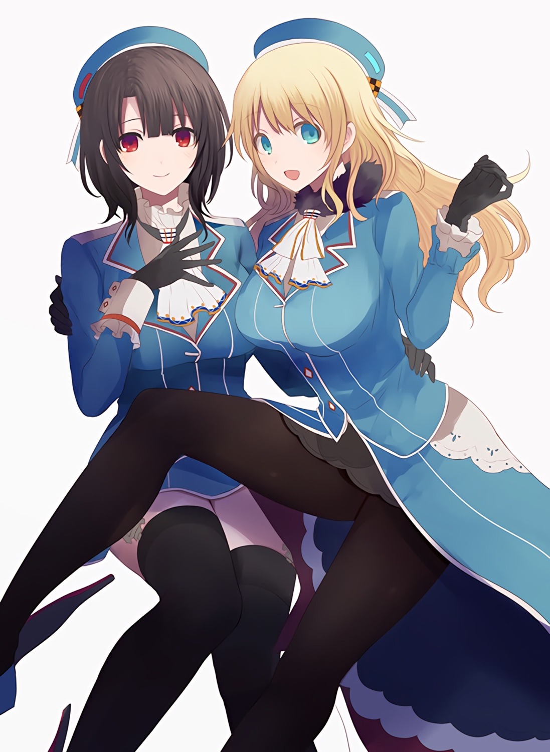 atago_(kancolle) kantai_collection pantyhose stockings takao_(kancolle) thighhighs uniform