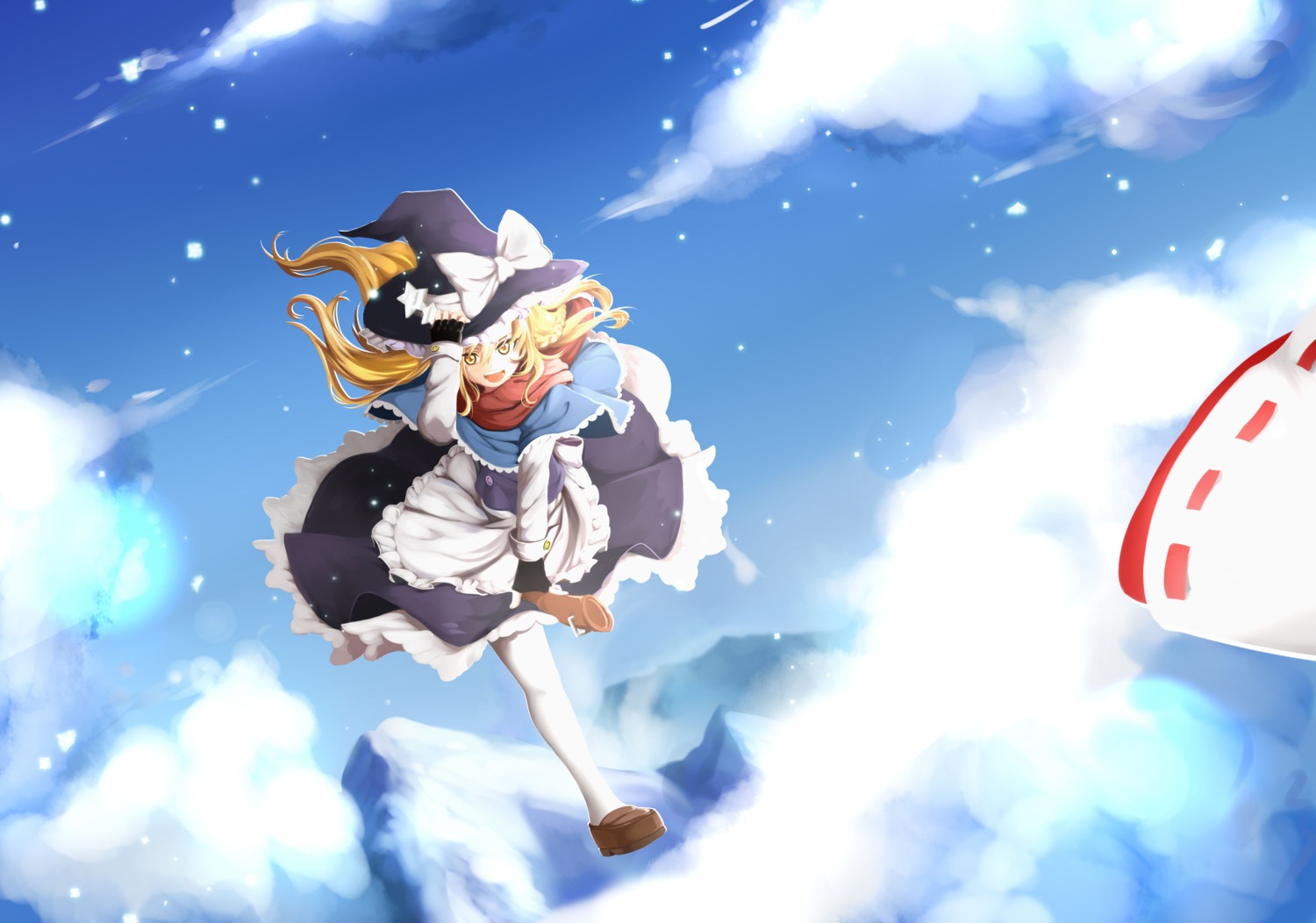 hakurei_reimu kirisame_marisa pantyhose tendo_(zhazhatiantong) touhou witch