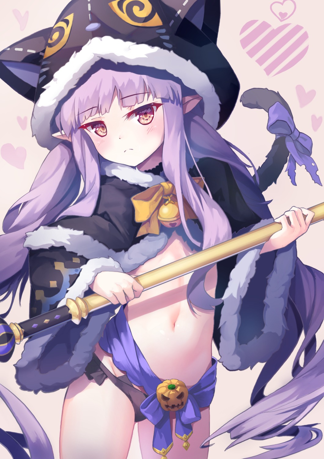 animal_ears halloween hikawa_kyouka isinose_(ilxodidli) nekomimi open_shirt pantsu pointy_ears princess_connect! princess_connect!_re:dive tail weapon