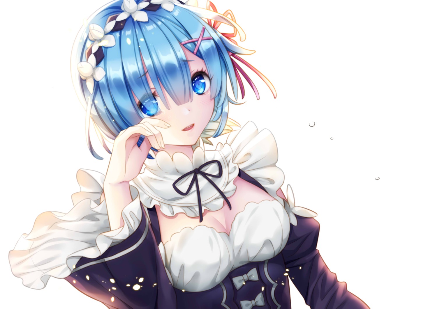 cleavage fugounoshu maid re_zero_kara_hajimeru_isekai_seikatsu rem_(re_zero)