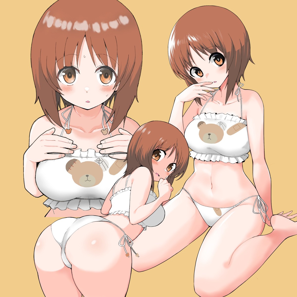 ass bra girls_und_panzer nishizumi_miho pantsu string_panties yabai_gorilla