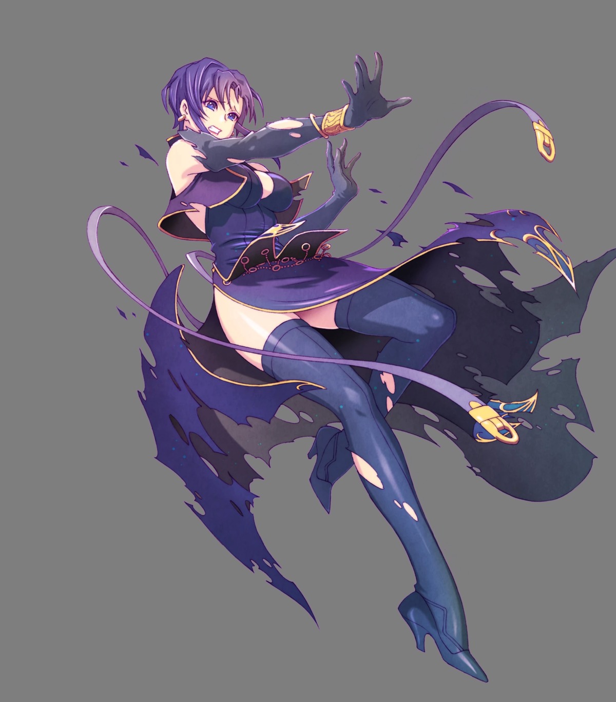 cleavage dress fire_emblem fire_emblem:_rekka_no_ken fire_emblem_heroes kotobuki_tsukasa nintendo thighhighs torn_clothes transparent_png ursula_(fire_emblem)