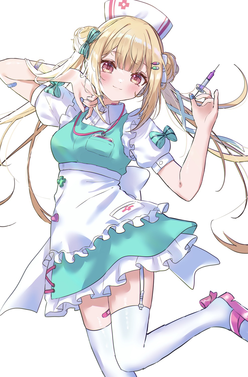 bandaid nurse shinzousan stockings thighhighs