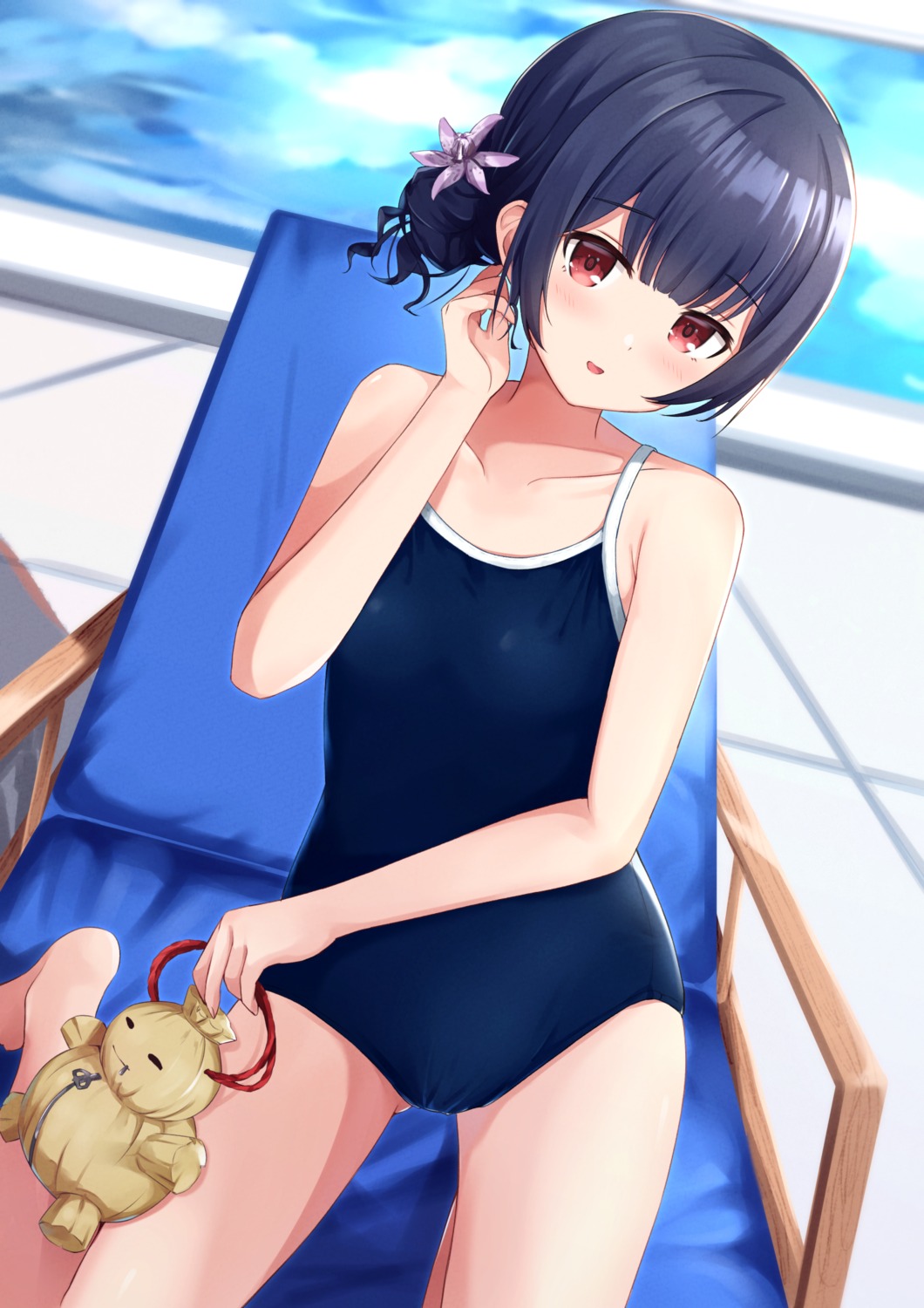 miso_(misomiso_154) morino_rinze school_swimsuit swimsuits the_idolm@ster the_idolm@ster_shiny_colors