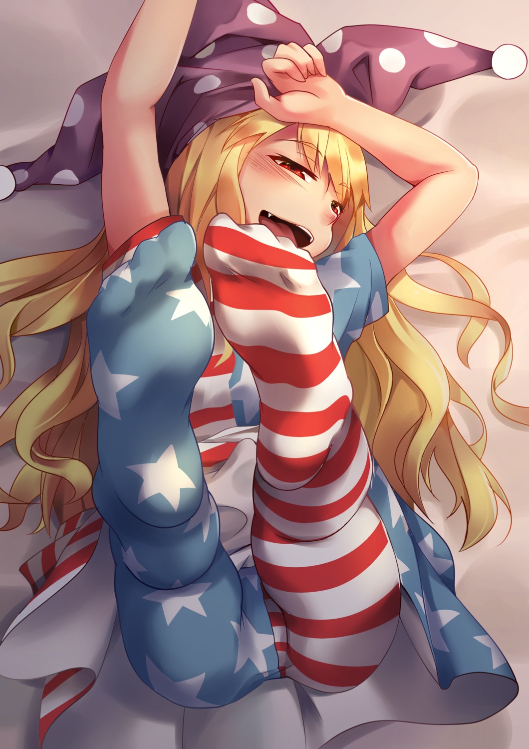 chen_bin clownpiece dress feet pantyhose touhou