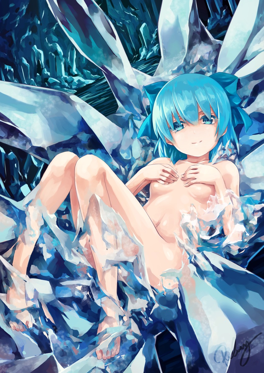 breast_hold cirno naked re_lucy touhou