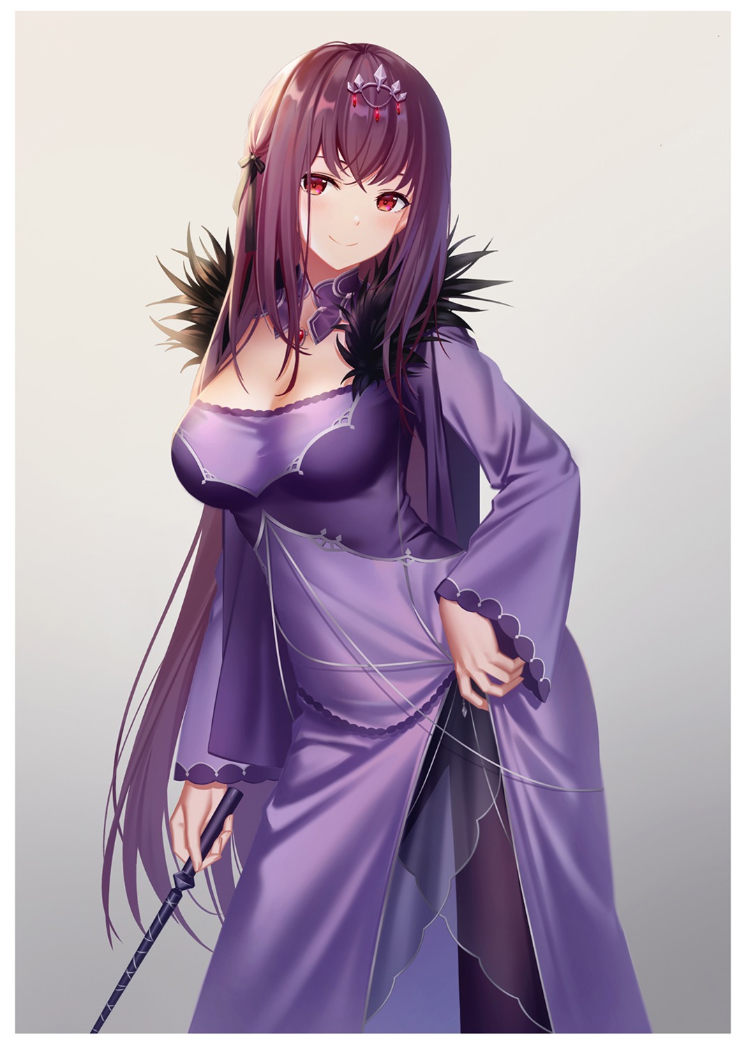 cleavage dress fate/grand_order littleamber pantyhose scathach_skadi see_through