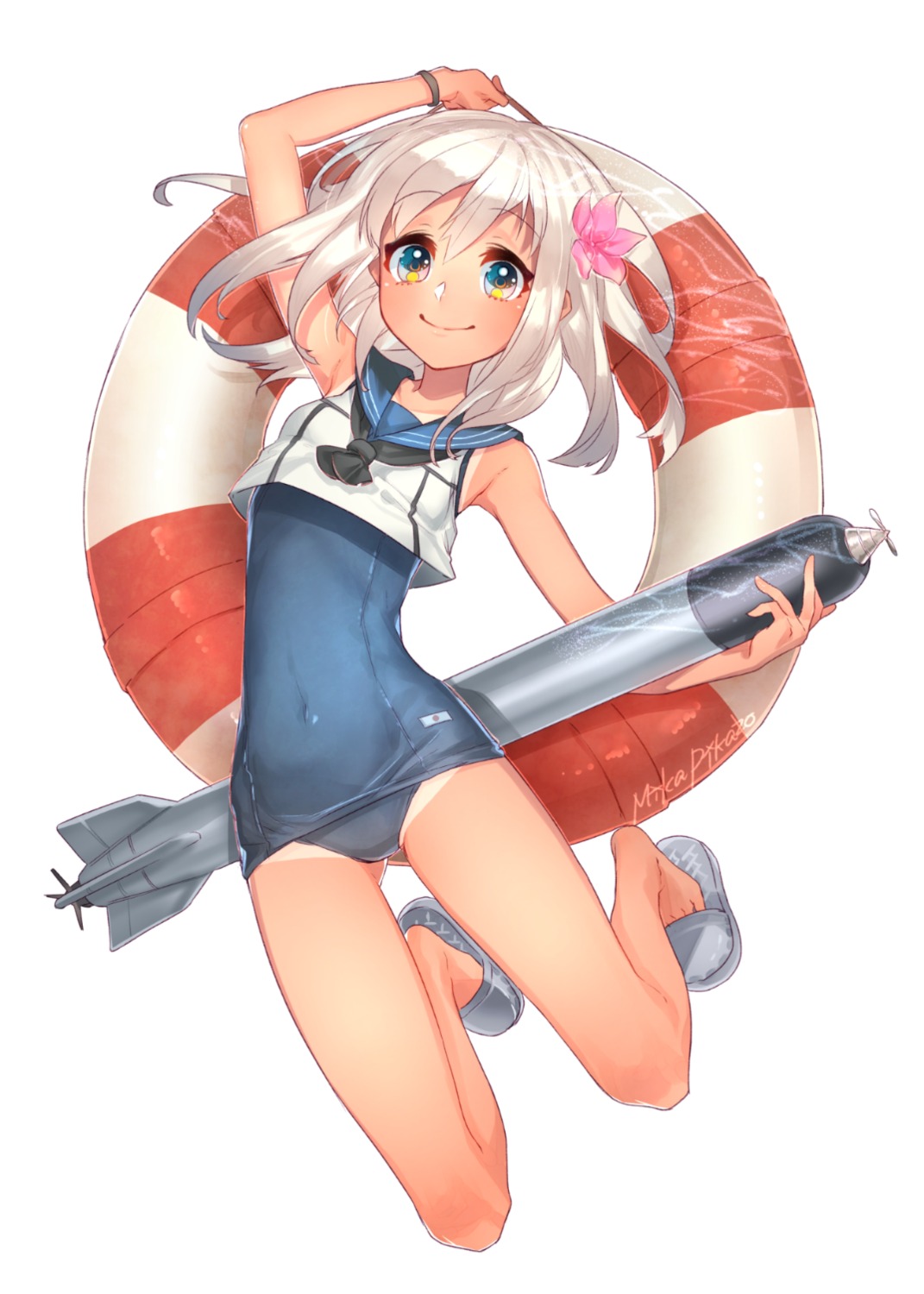 kantai_collection mika_pikazo ro-500 school_swimsuit swimsuits tan_lines