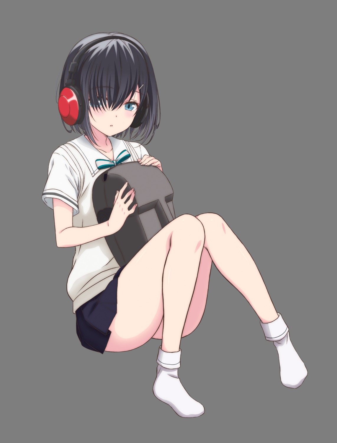 180-byou_de_kimi_no_mimi_wo_shiawase_ni_dekiruka? headphones sawake_akari seifuku skirt_lift tagme transparent_png