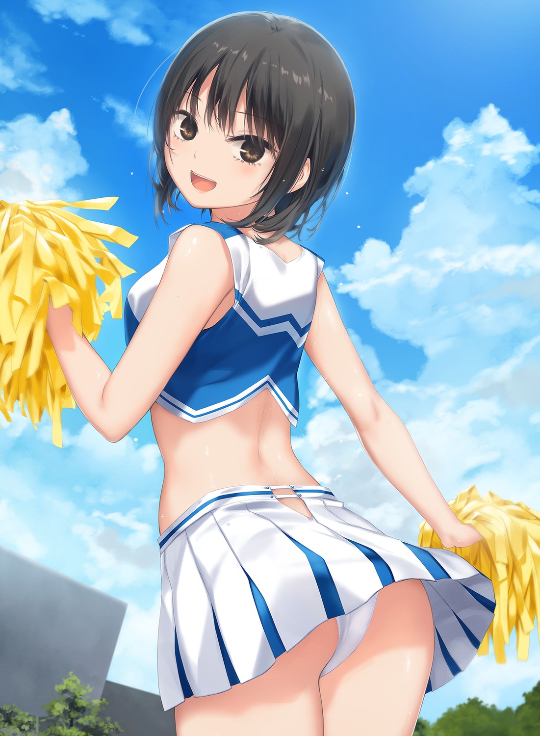 aoyama_sumika ass cheerleader coffee-kizoku pantsu skirt_lift thong