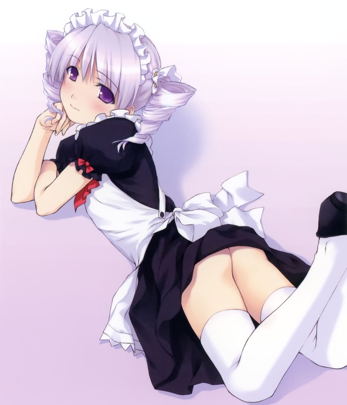 maid noantica ooji skirt_lift thighhighs