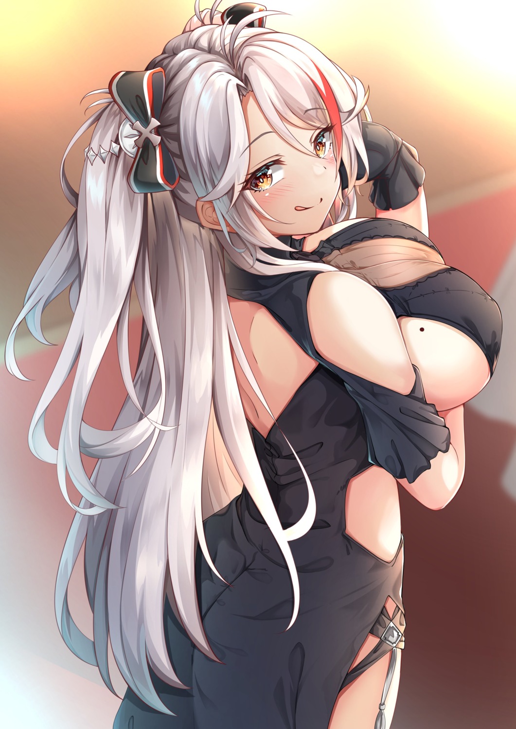 ass azur_lane dress moyoron no_bra prinz_eugen_(azur_lane)