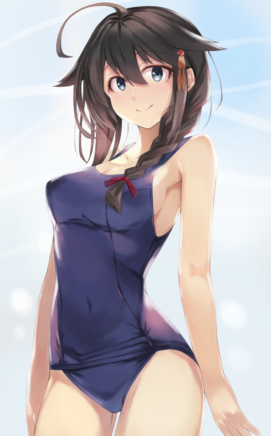 beisaku_bei kantai_collection school_swimsuit shigure_(kancolle) swimsuits