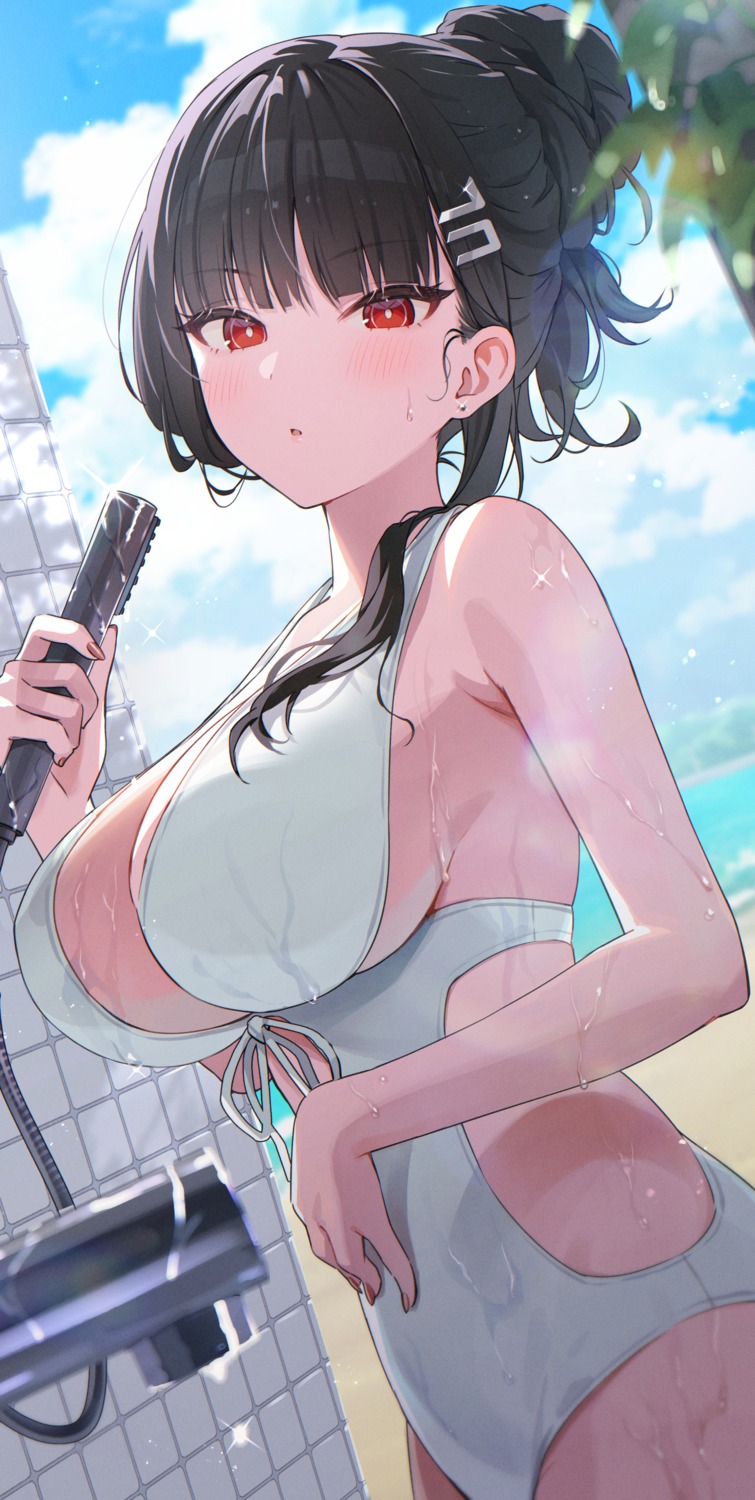 blue_archive momomoi_momoi swimsuits tsukatsuki_rio wet