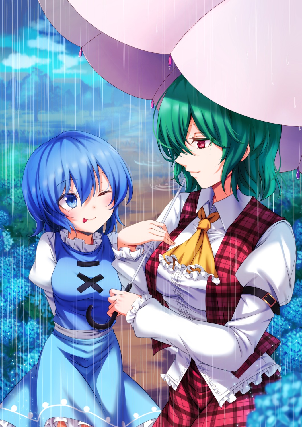 kazami_yuuka koissa tatara_kogasa touhou umbrella