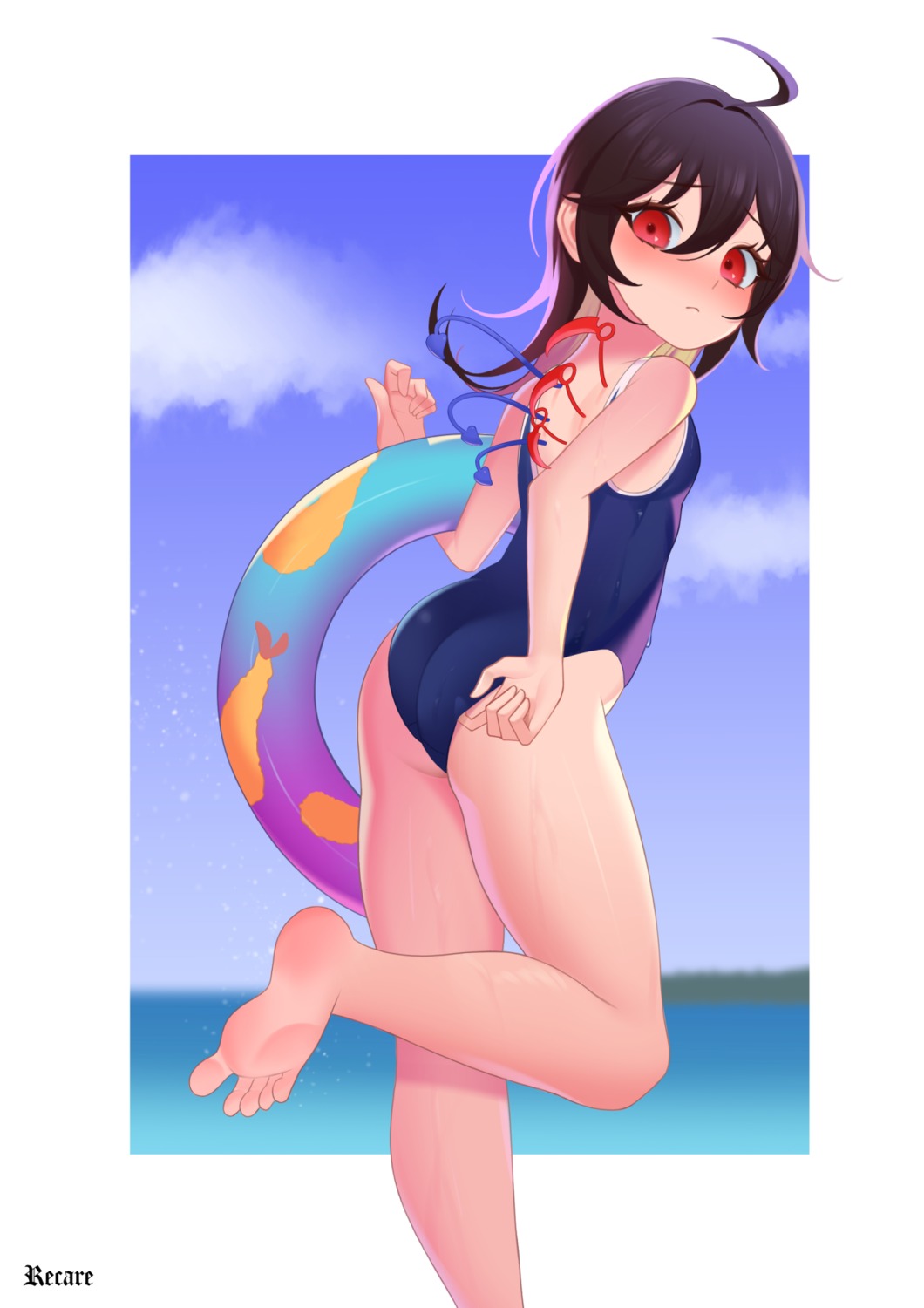 ass feet houjuu_nue recare swimsuits touhou