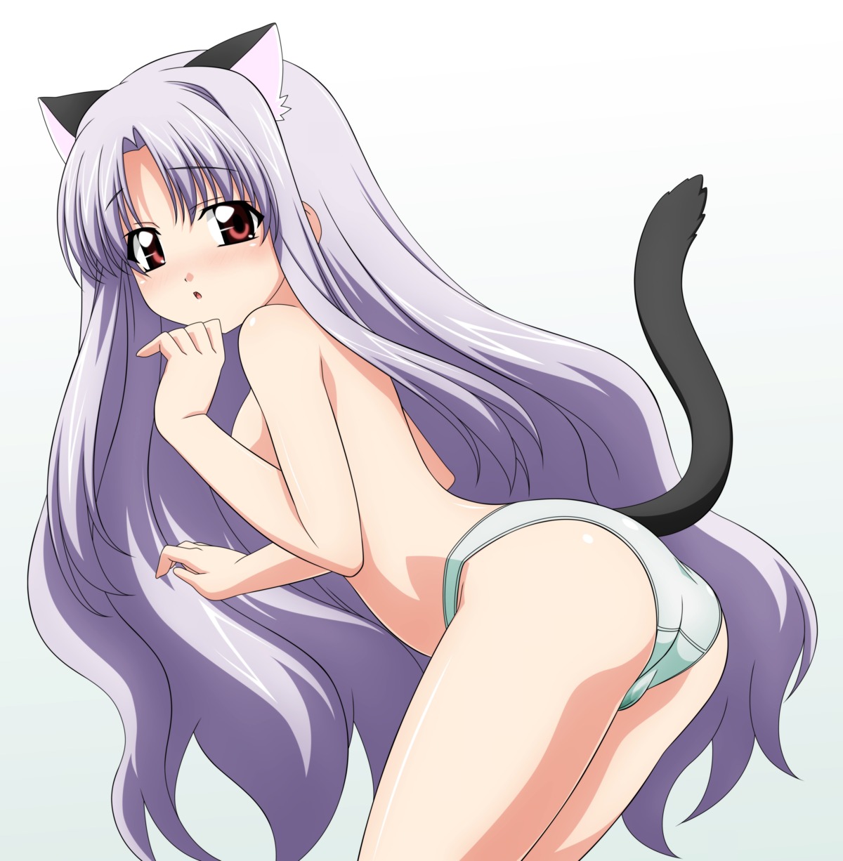 animal_ears azmaria_hendric chrno_crusade nekomimi pantsu tail topless wave_ride