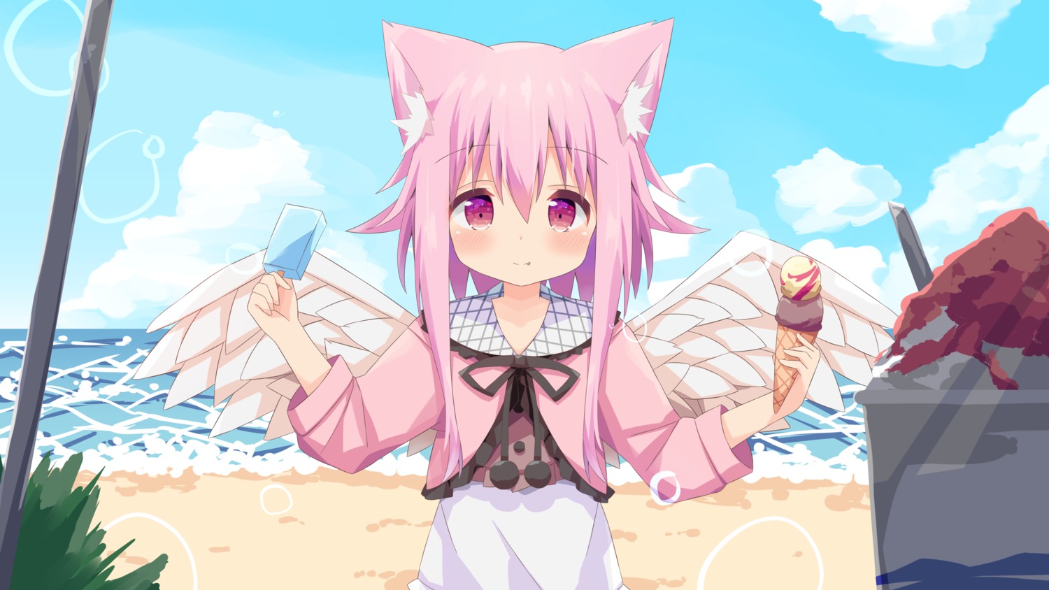 animal_ears nakkar tail wallpaper wings