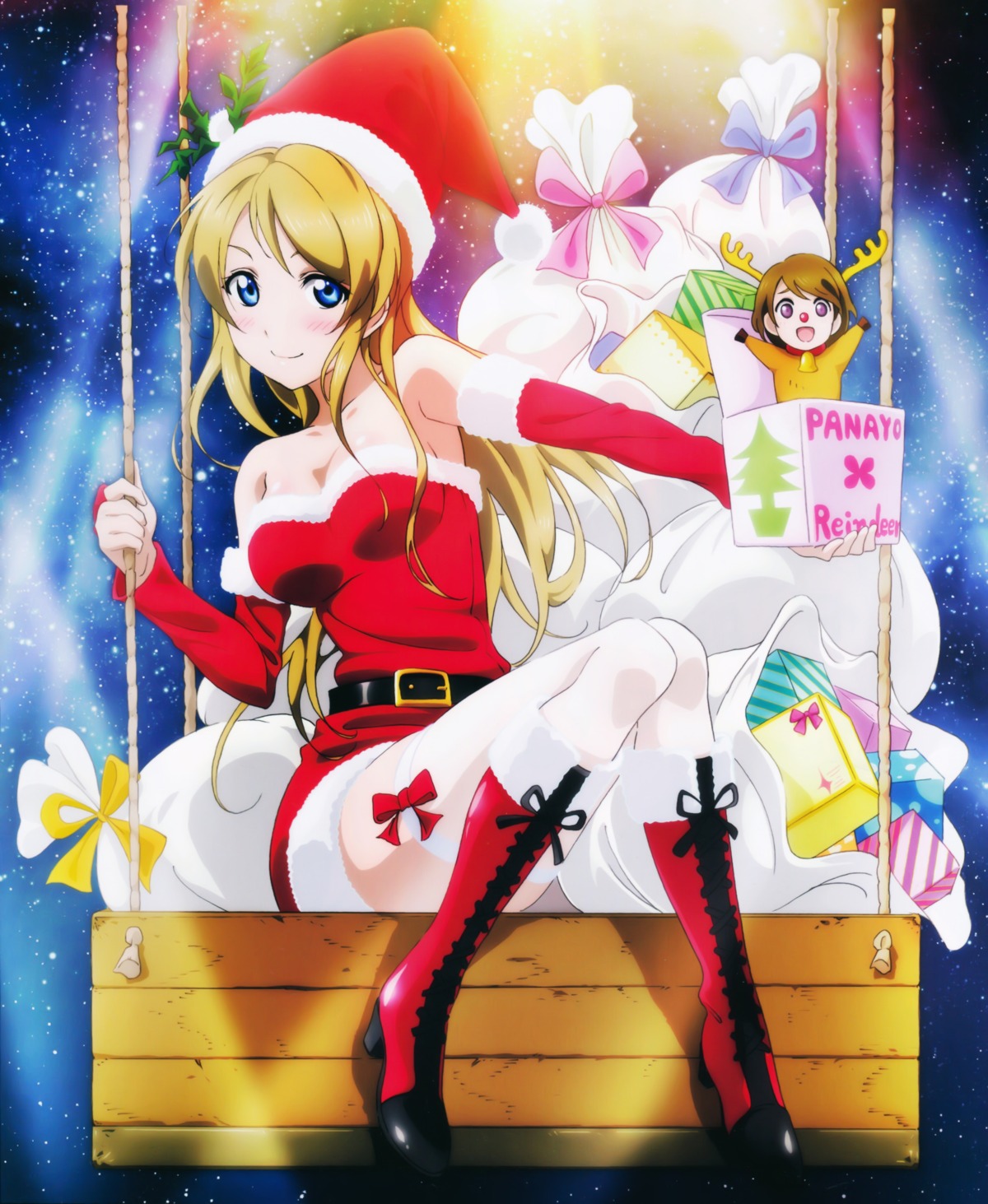 ayase_eli christmas heels koizumi_hanayo love_live! thighhighs