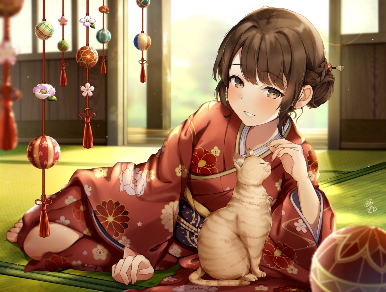 kazari_hisa kimono neko