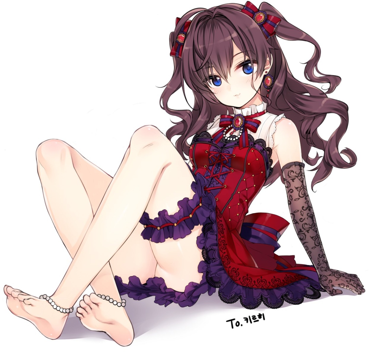 dress feet garter ichinose_shiki kuronell the_idolm@ster the_idolm@ster_cinderella_girls