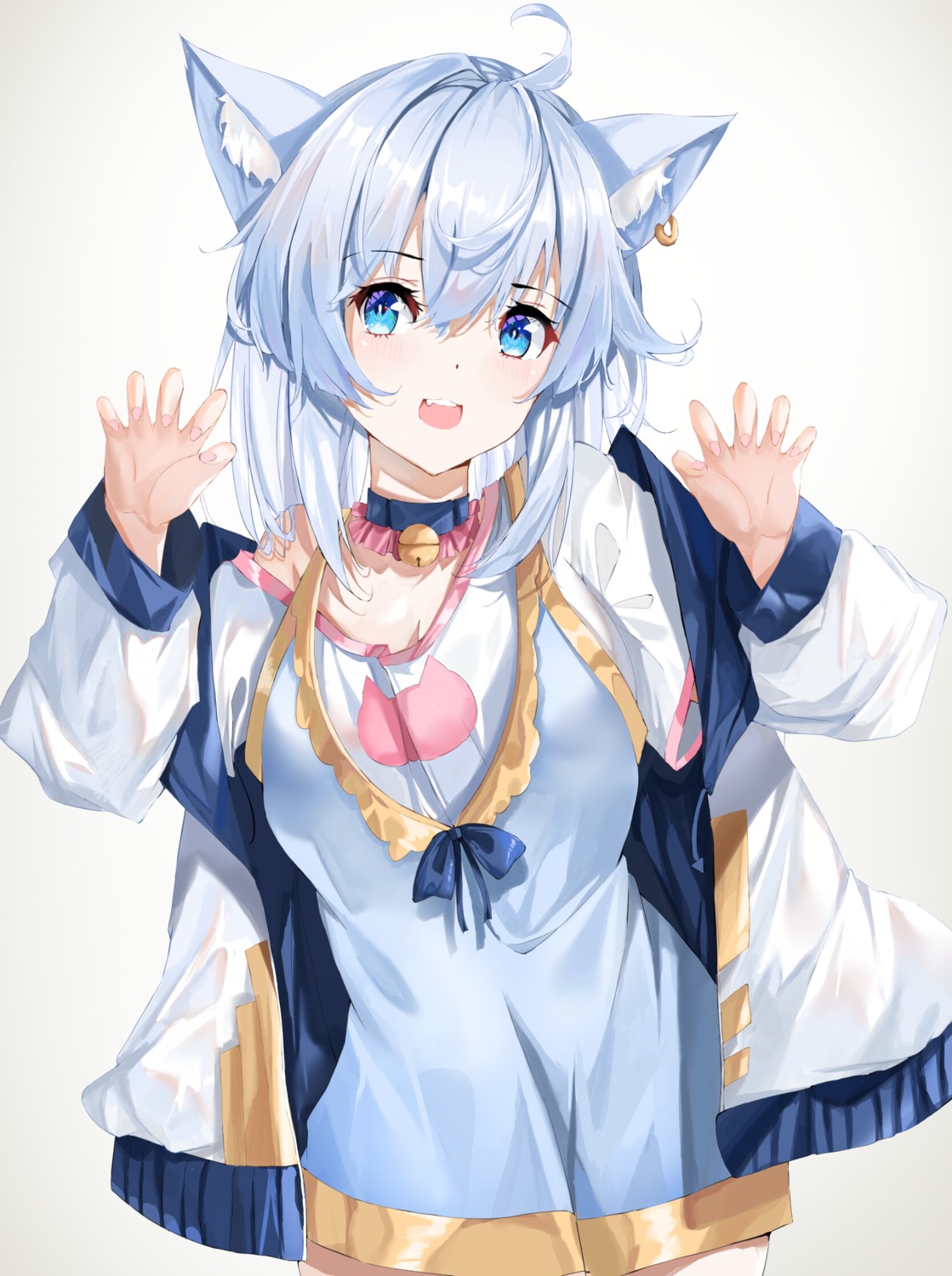 animal_ears cleavage duan_zou_de_zhong_zhang nekomimi