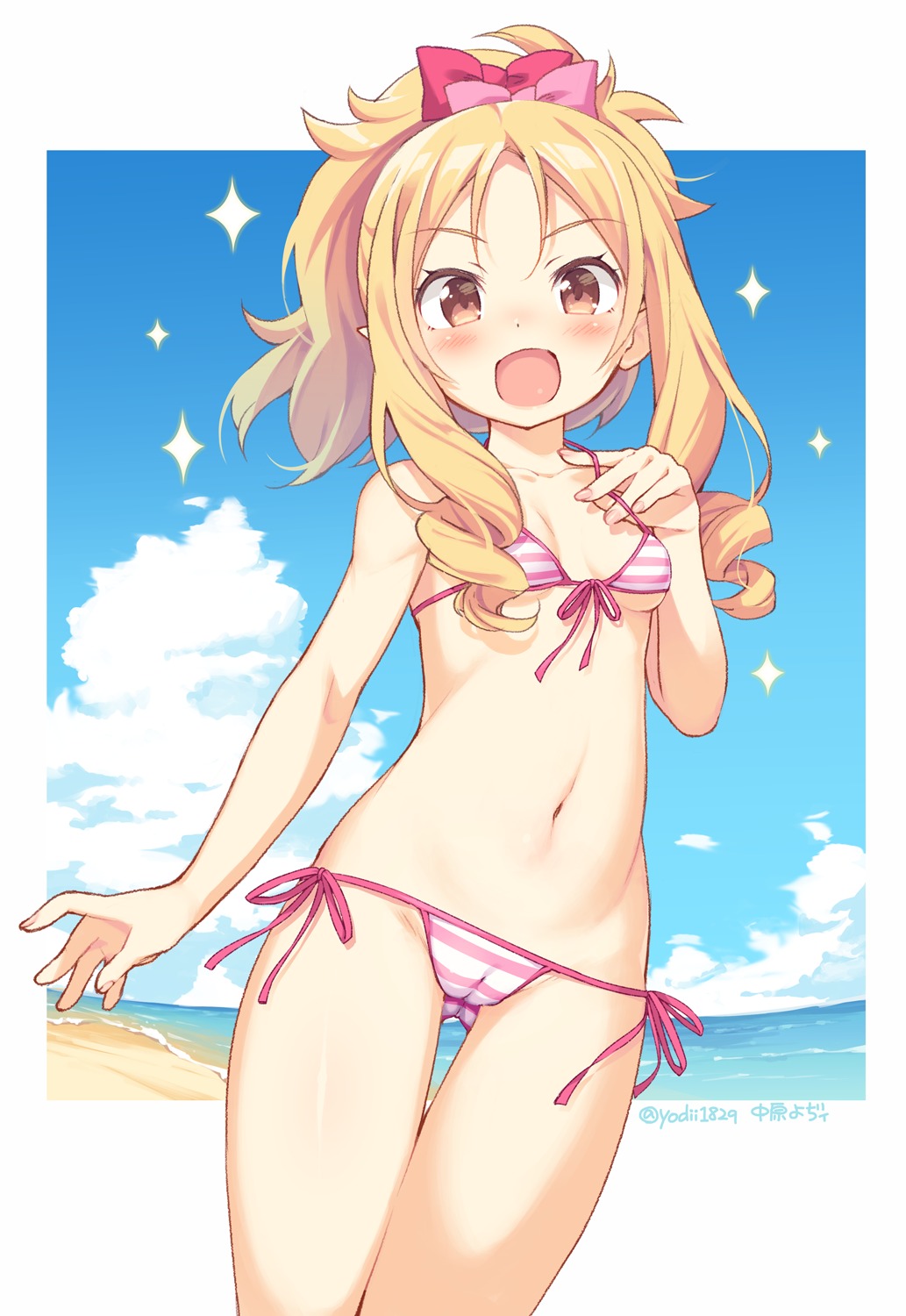 bikini cameltoe cleavage eromanga-sensei loli nakahara_yoshi pointy_ears swimsuits underboob yamada_elf