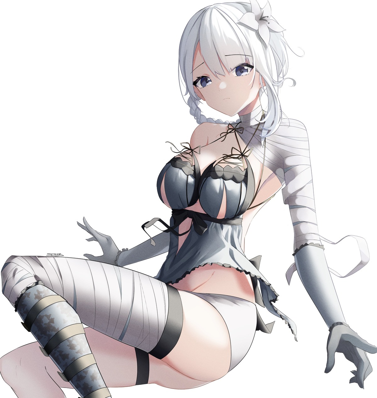 ass bandages kaine_(nier) lingerie nier nier_replicant pantsu steeb