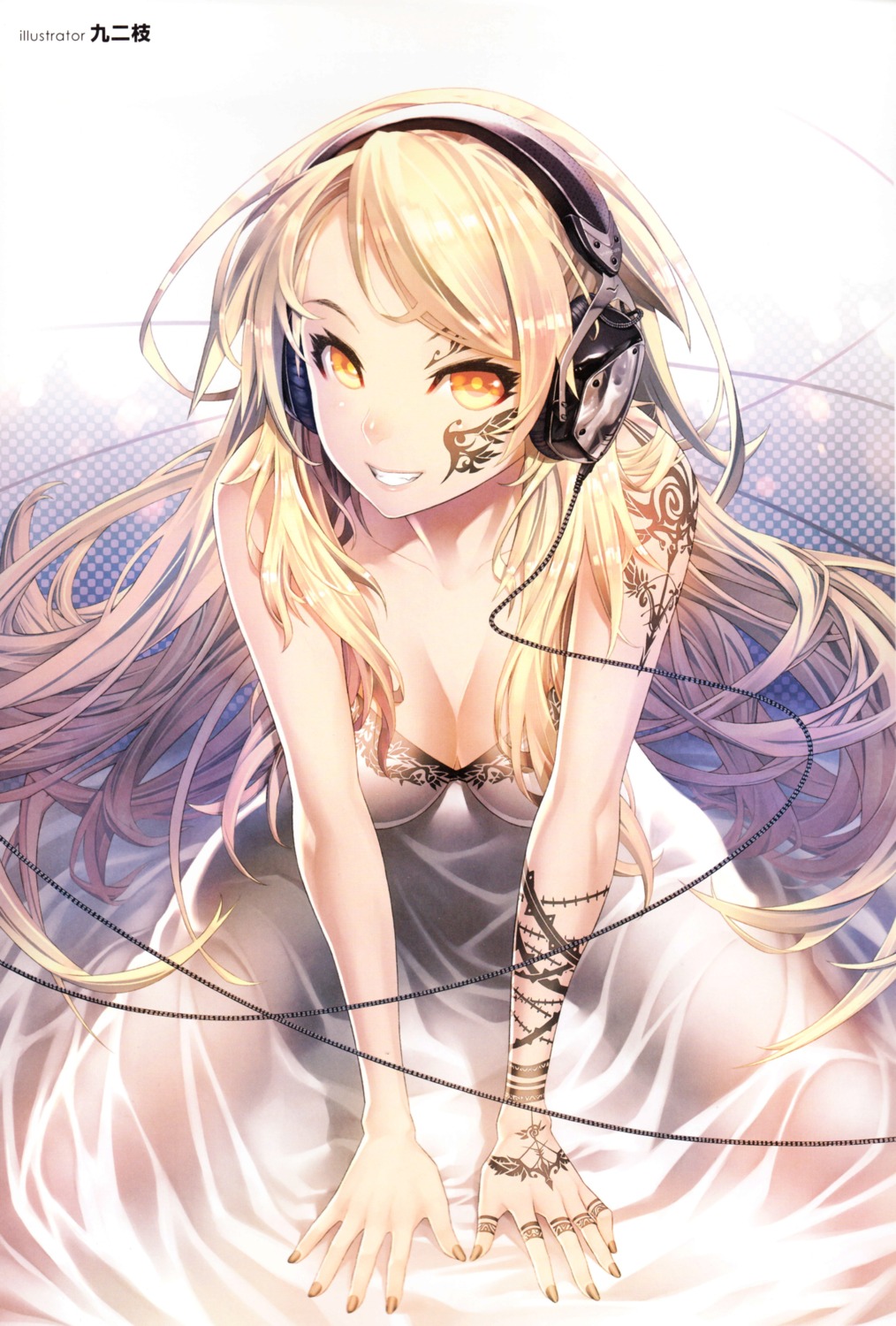 cleavage dress headphones kunieda scanning_resolution screening